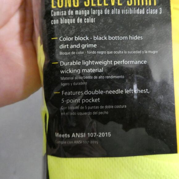 Maximum Safety Men's Large Shirt class 3 Hi-Visibility color black long sleeve - Picture 5 of 10